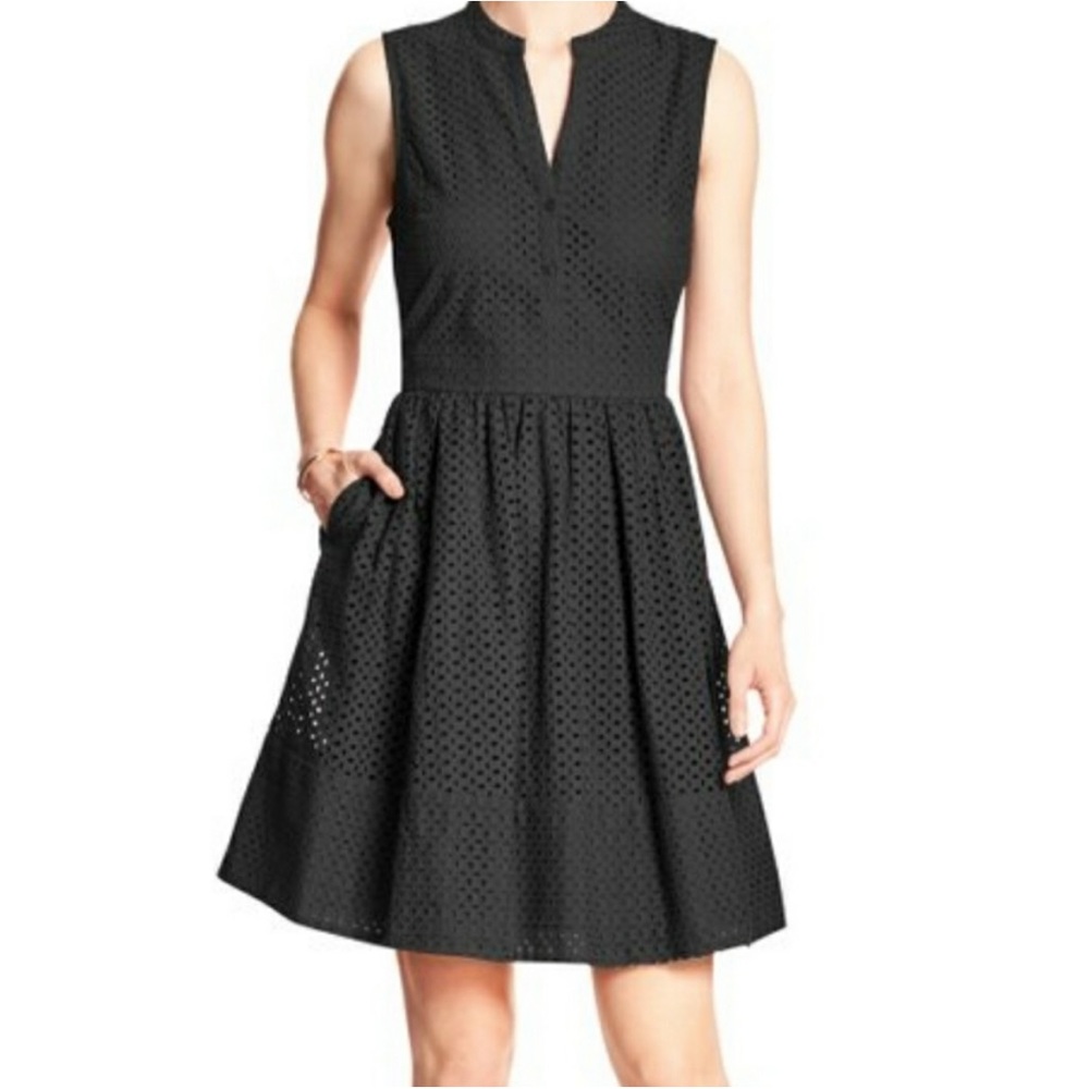 Black Banana Republic Eyelet Dress